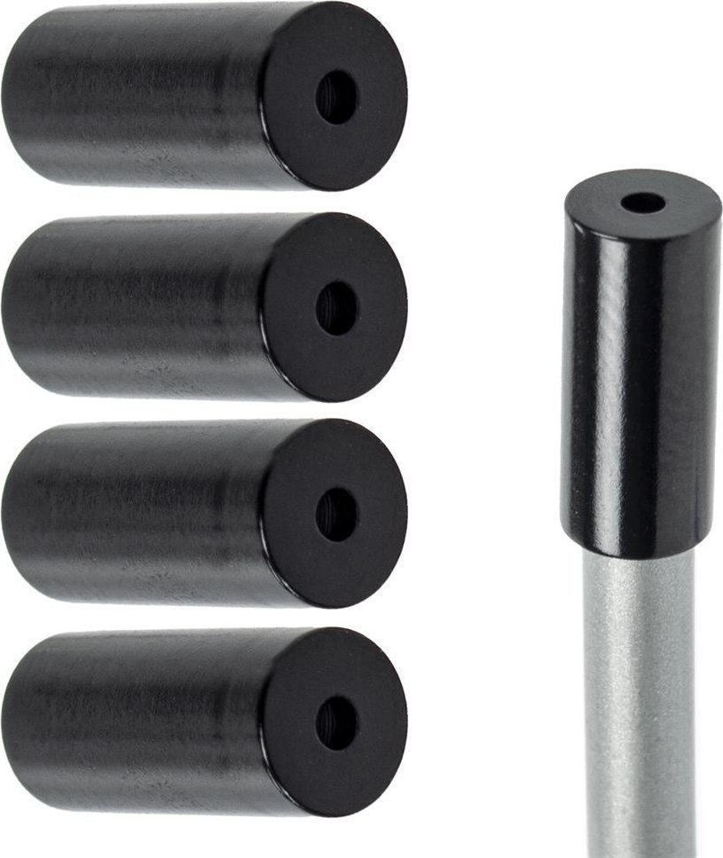Końcówki pancerza przerzutki, aluminiowe 4 mm, 5 szt. czarne