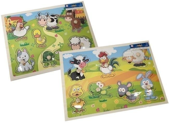 Puzzle drewno z guzikami