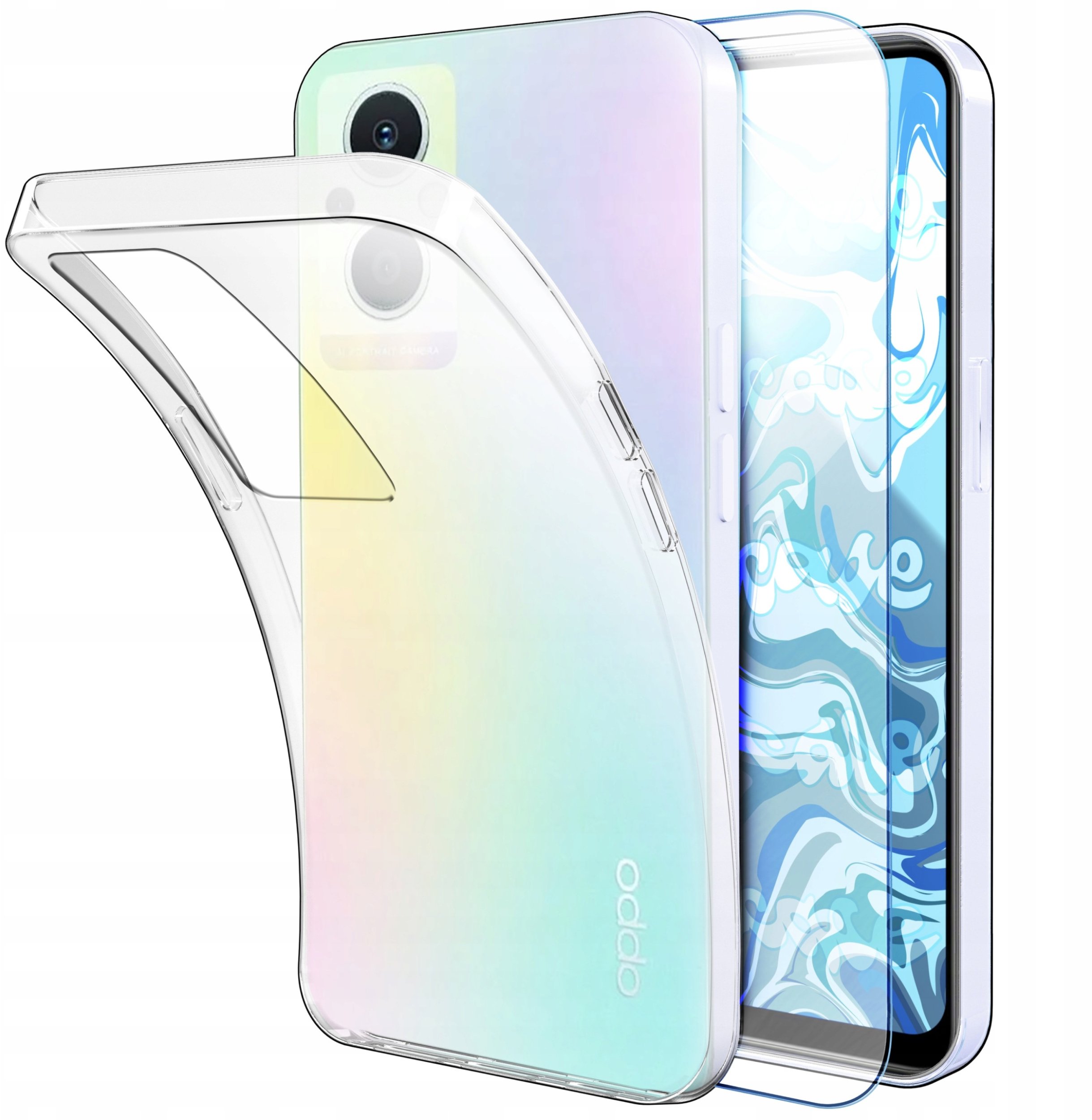 ETUI DO RENO7 Z 5G / 7 LITE 5G / 8 LITE 5G GUMOWE OBUDOWA CASE SLIM SZKŁO