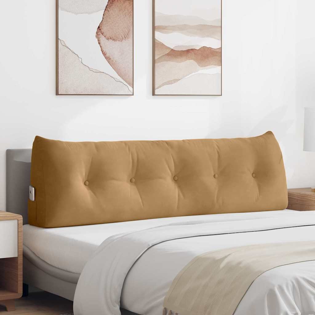 vidaXL Poduszka na plecy Brązowy 160 x 24 x 50 cm Aksamit