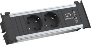 Bachmann BACHMANN KAPSA Small 2x gniazdo z uziemieniem 1x ładowarka USB, wtyczka GST18