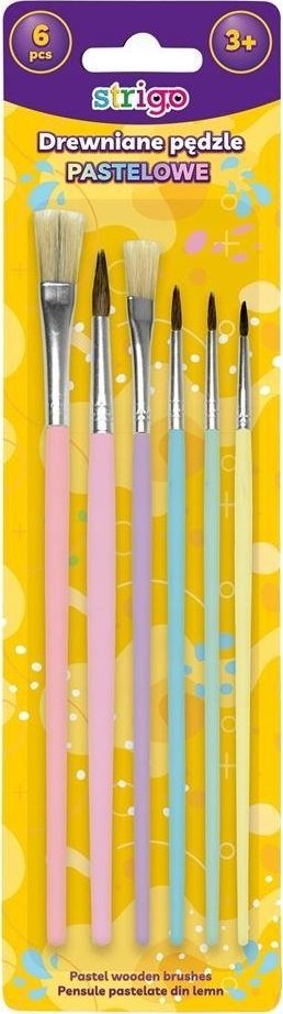 Strigo Pędzle drewniane 6 sztuk STRIGO