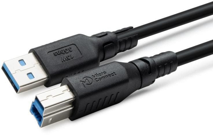 Kabel USB MicroConnect USB-A - USB-B 2 m Czarny (ColorFlex USB 3.2 A-B Gen 1)