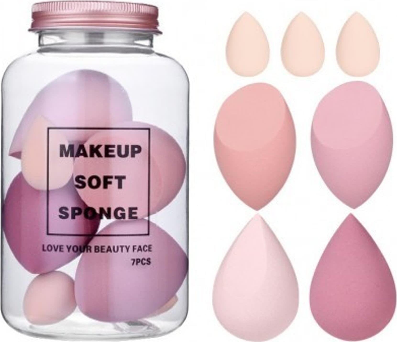 eCarla ECARLA ZESTAW GB06R 7 gąb. d/makij. ROSE CREAM DUO