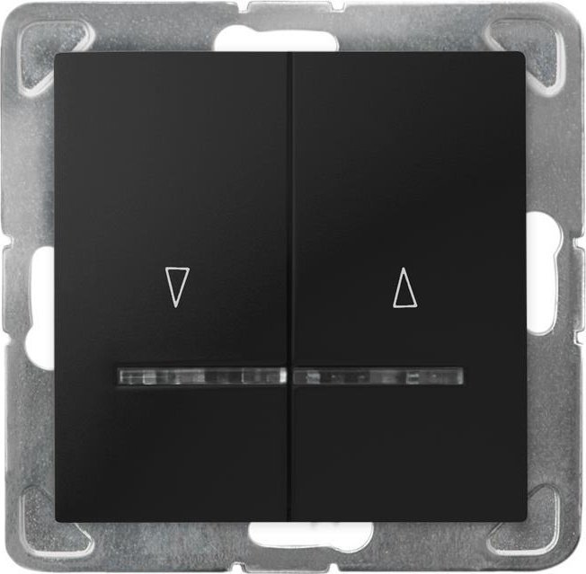 Ospel IMPRESJA Łącznik żaluzjowy z podświetleniem niebieskim z blokadą mechaniczną czarny metalik ŁP-7YBS/m/33