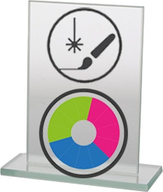 Victoria Sport Trofeum szklanie z nadrukiem kolorowym LuxorJet, grawerowaniem i wypełnieniem farbą