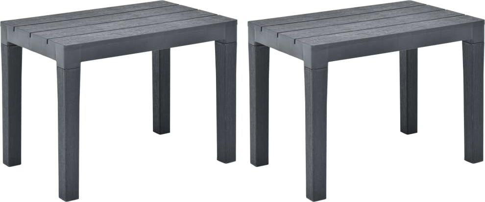 vidaXL Ławki ogrodowe, 2 szt., antracytowe, plastikowe