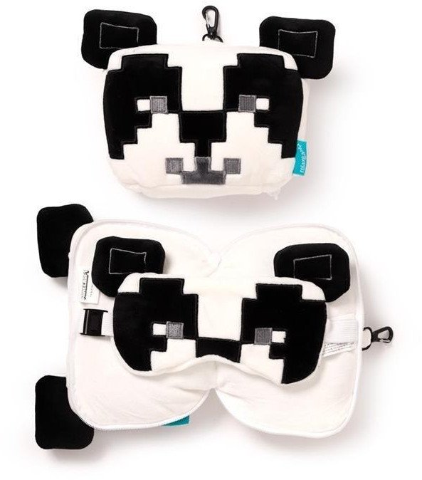 Poduszka podróżna i maska na oczy Panda Minecraf