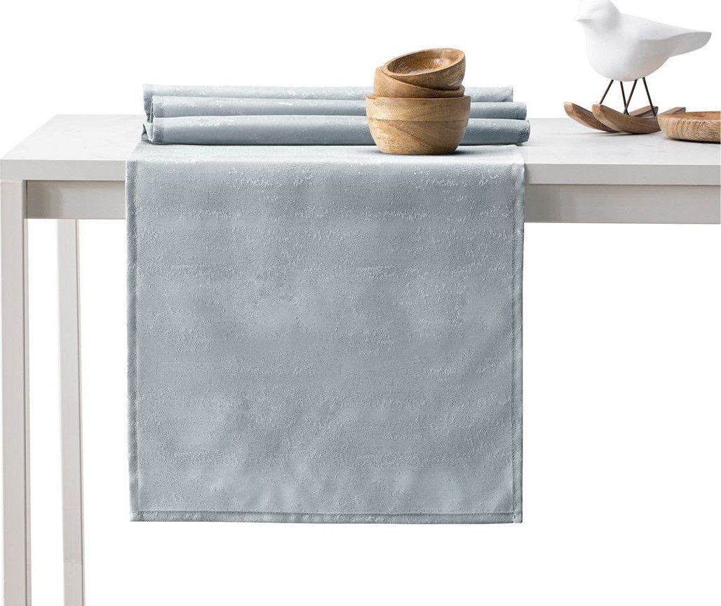 AmeliaHome Zestaw obrus + bieżnik plamoodporny VESTA 115x200+35x200 szary