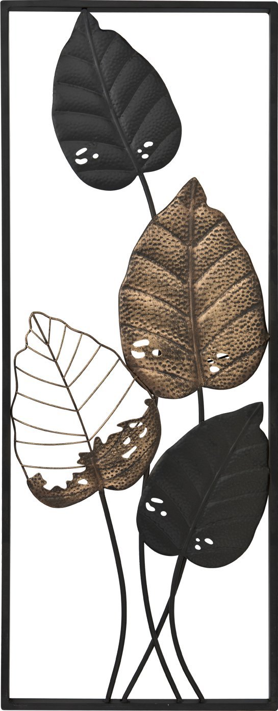Art-Pol Dekoracja ścienna metalowa Liście czarno - złote 145139
