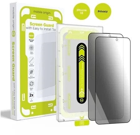 Mobile Origin Screen Guard Privacy with easy applicator, 2 pack - iPhone 16