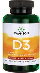 Swanson Witamina D3 2000IU 250 kaps