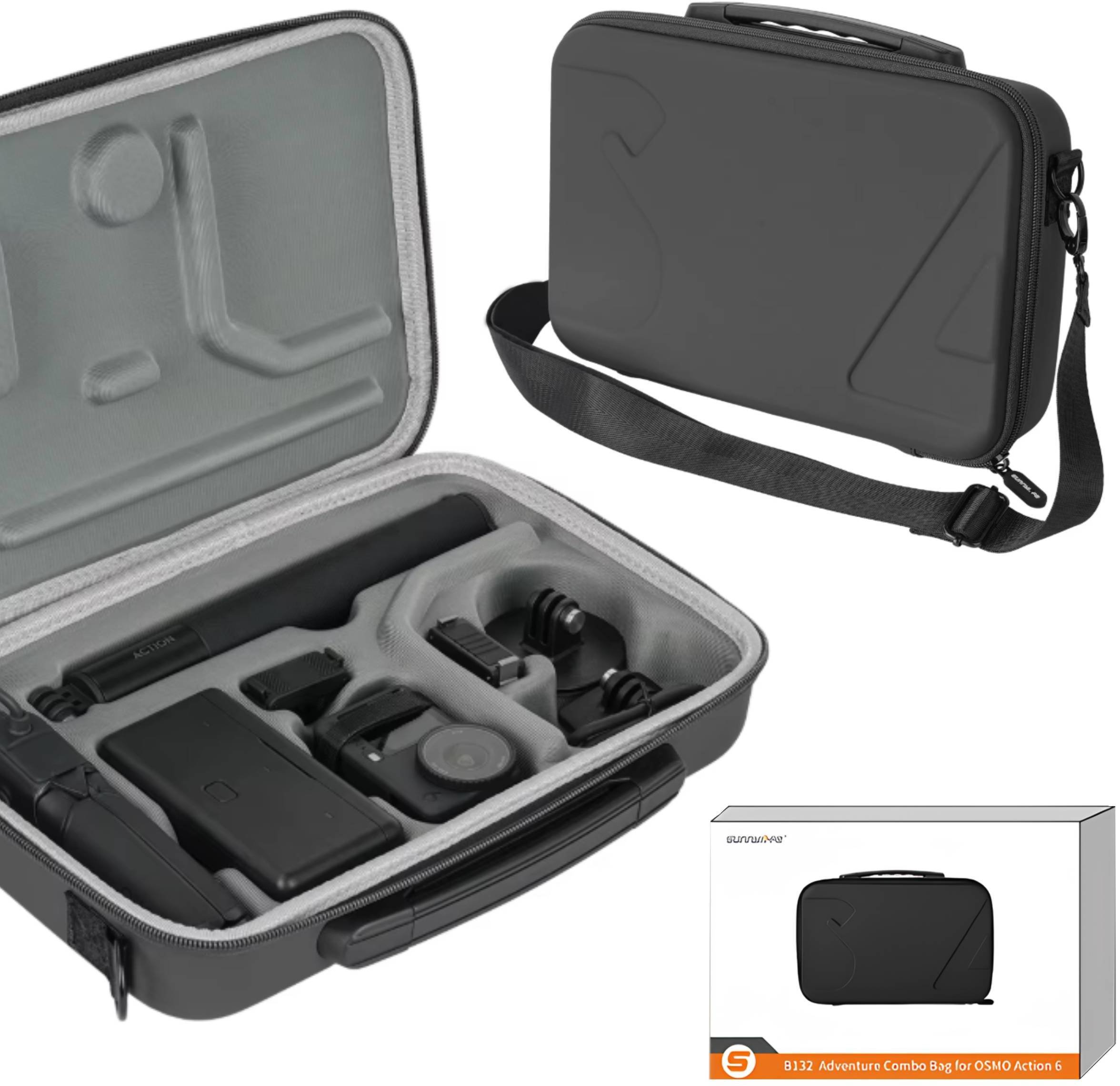 TORBA ETUI CASE COMBO FUTERAŁ DO DJI OSMO ACTION 6 / 5 PRO / 4 / 3 + AKCESORIA (CZARNY)