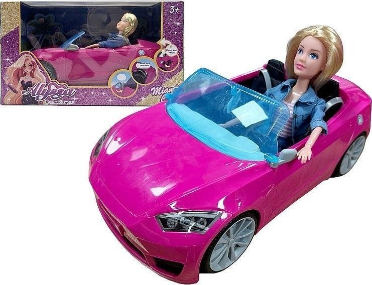Lalka 29cm z autem sportowym