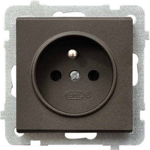 Ospel Gniazdo Sonata pojedyncze z uziemieniem czekoladowy metalik (GP-1RZ/m/40)