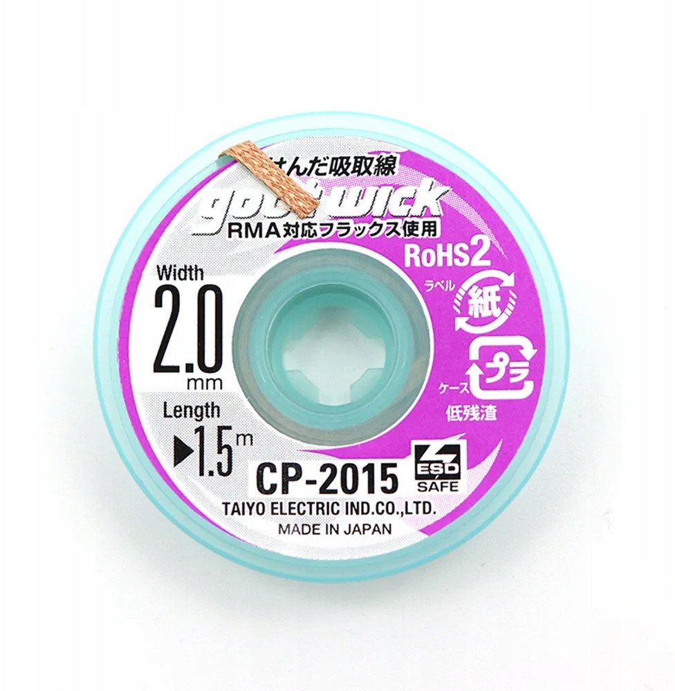 Plecionka do cyny GootWick CP-2015 2,0mm x 1.5m z topnikiem Japan Oryginał