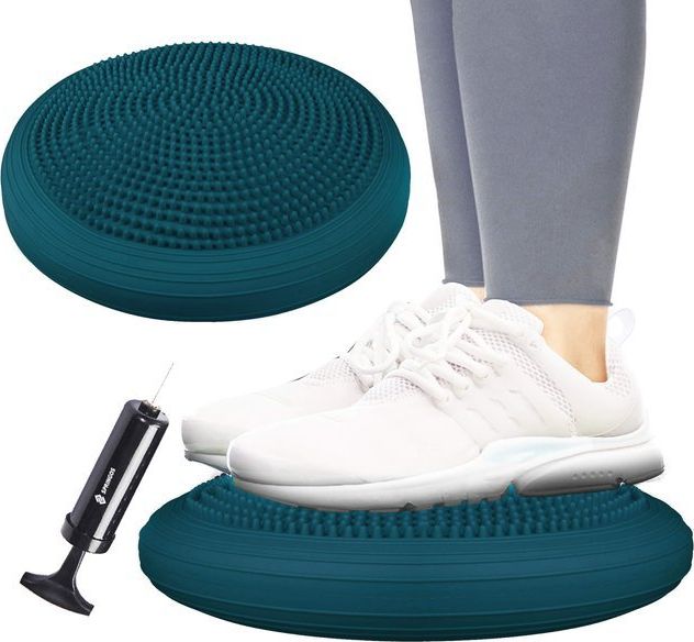 Springos Poduszka sensoryczna dysk do ćwiczeń+pompka granatowa