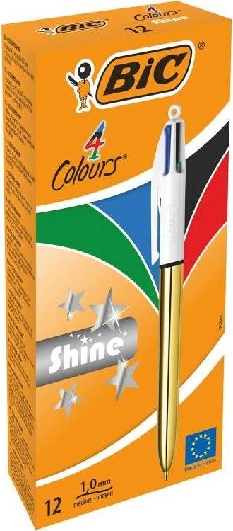Bic Długopis 4 colours Shine gold BIC (12szt)
