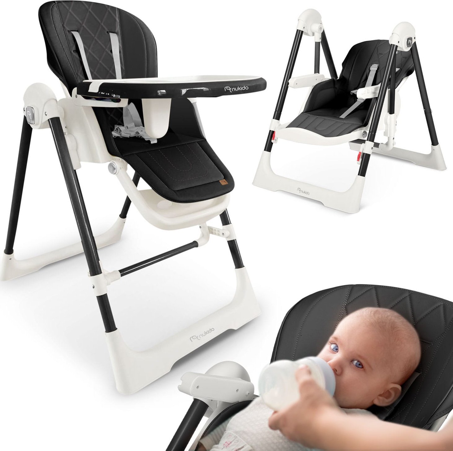 Krzesełko do karmienia Nukido Elite czarne