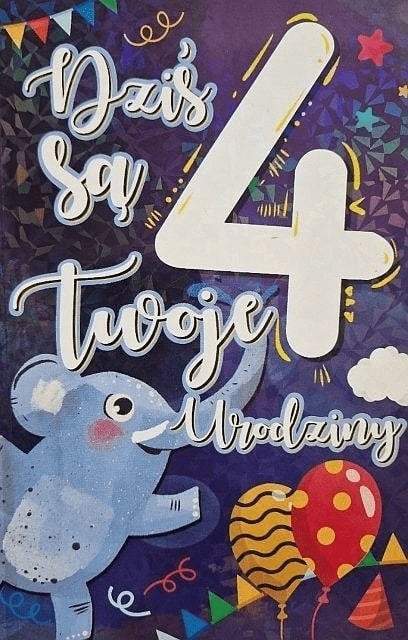Yeku Karnet Urodziny 4 chłopiec