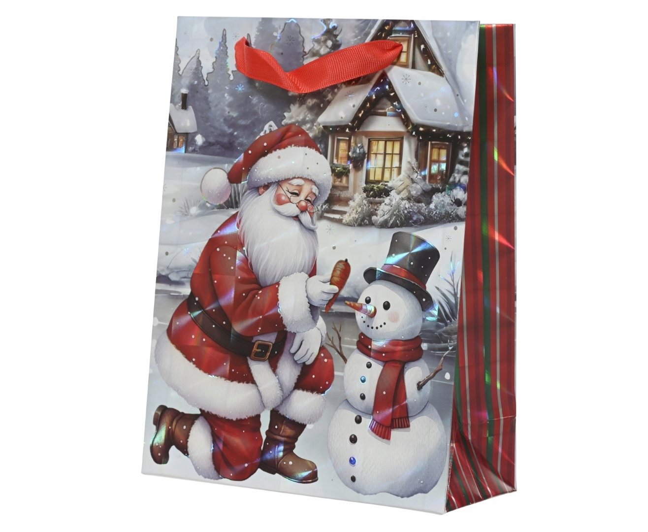 Torba Prezentowa Świąteczna Mikołaj bałwan 12x30x42 cm