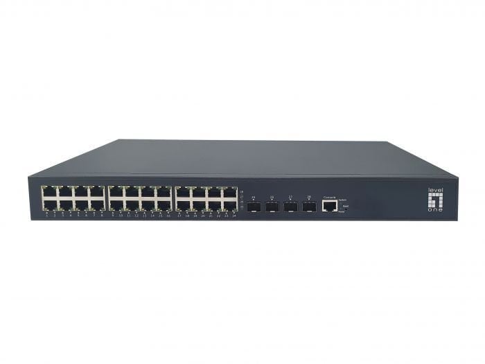 LevelOne GB/L3 Managed PoE+Switch 28-Port 19" 440W 10Gbps