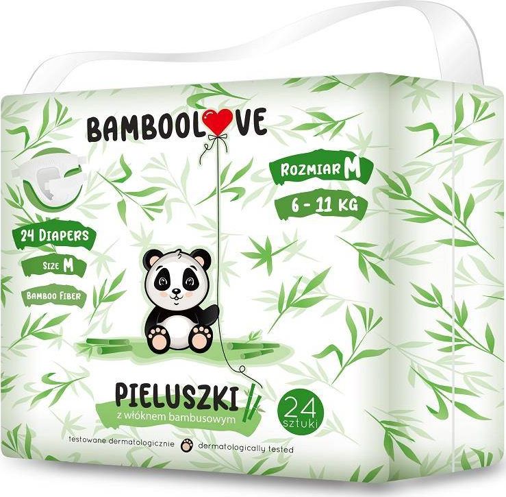 Bamboolove Pieluchy z włóknem bambusowym M, 6-11 kg, 24 szt.