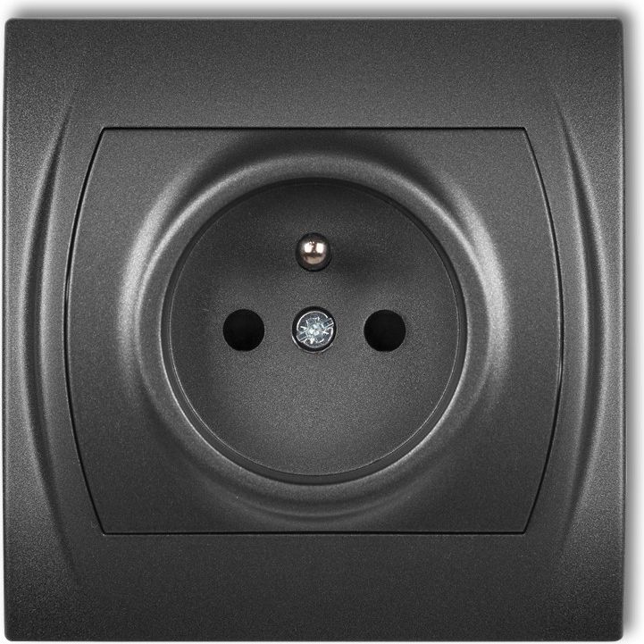 Karlik Gniazdo pojedyncze Logo z/u 2P+Z grafitowy (11LGP-1z)