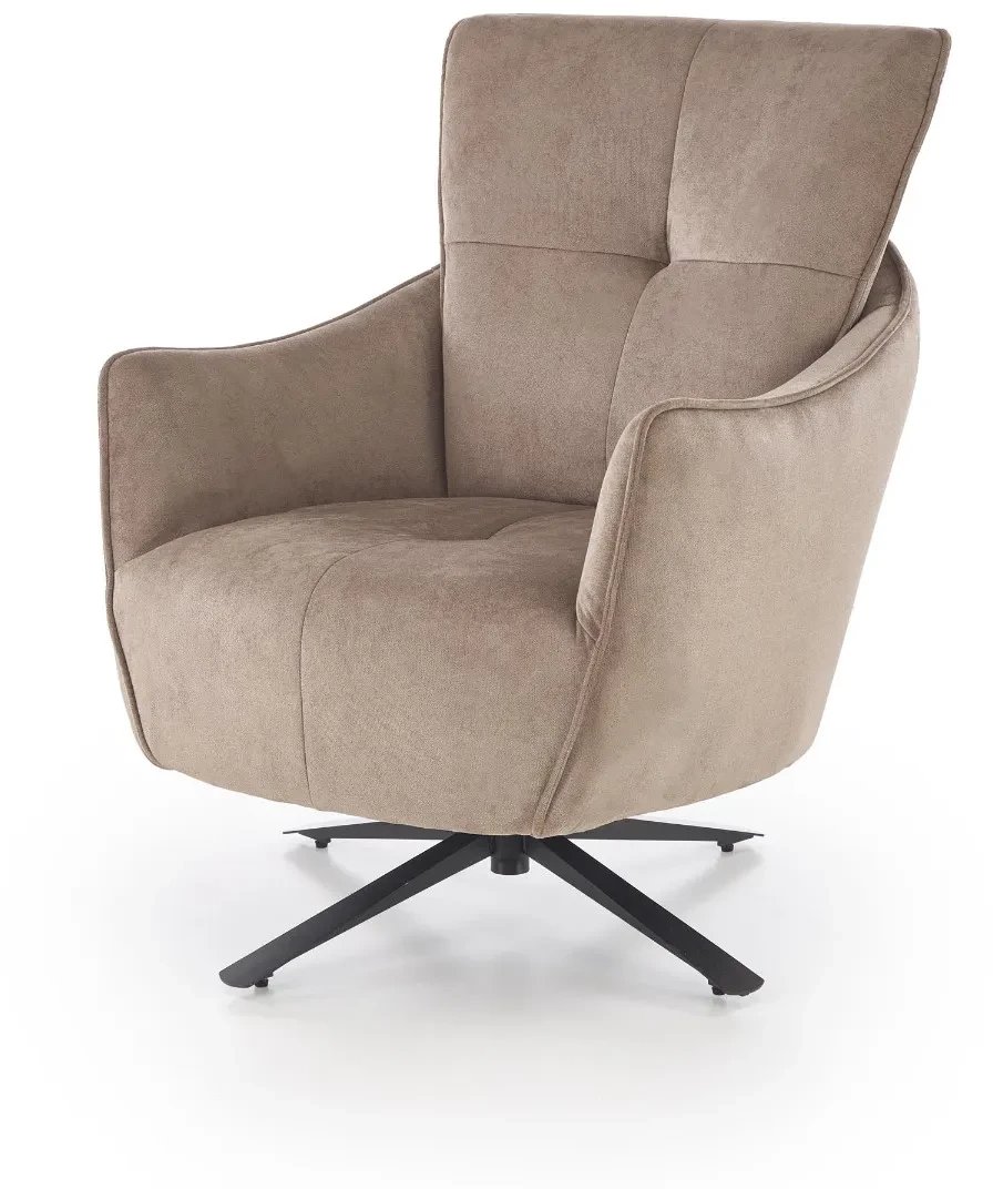 Fotel do salonu SCAMPI cappuccino obrotowy HALMAR