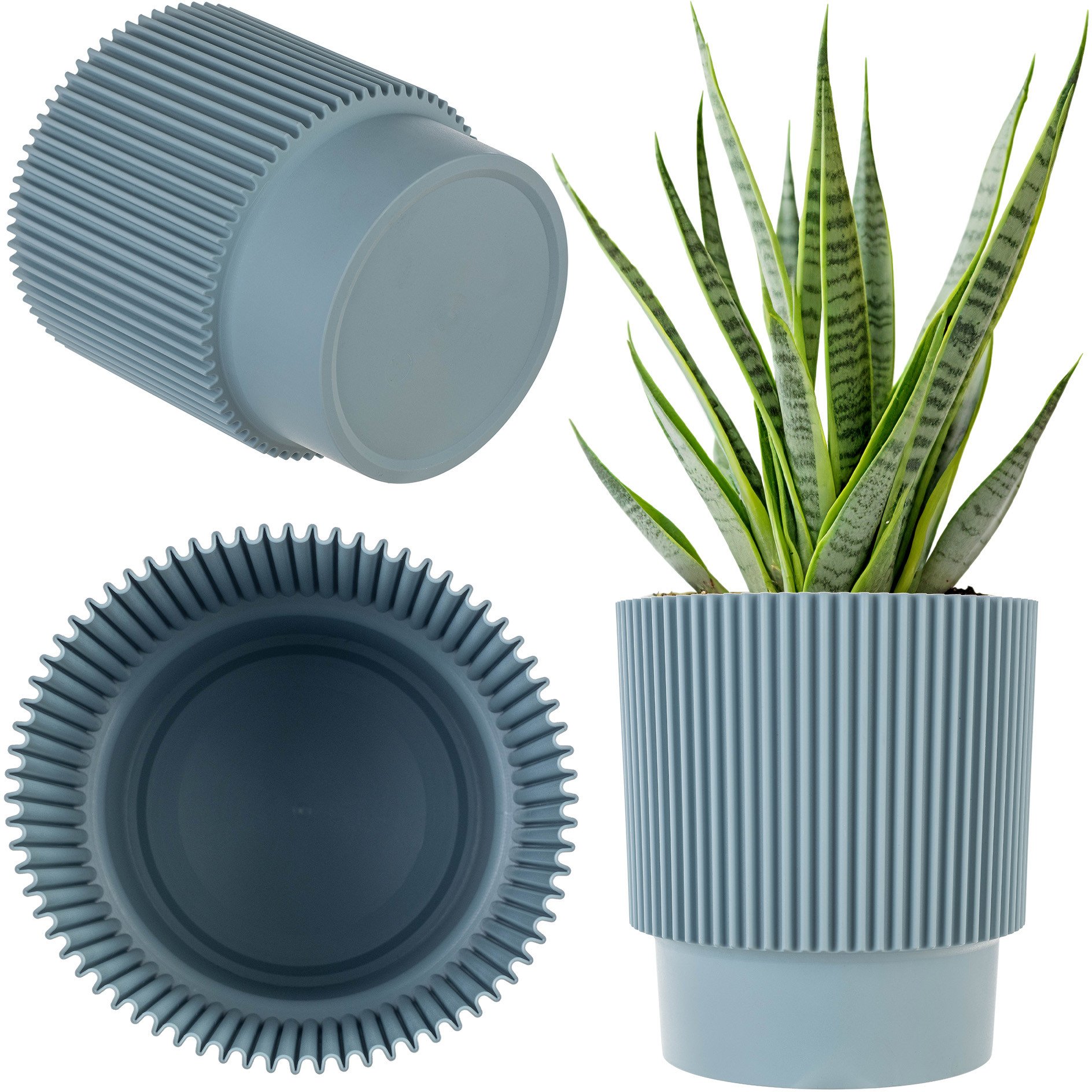 KADAX Doniczka Donica Na Kwiaty 15cm Osłonka Rośliny Kwietnik Plastikowa Zielona