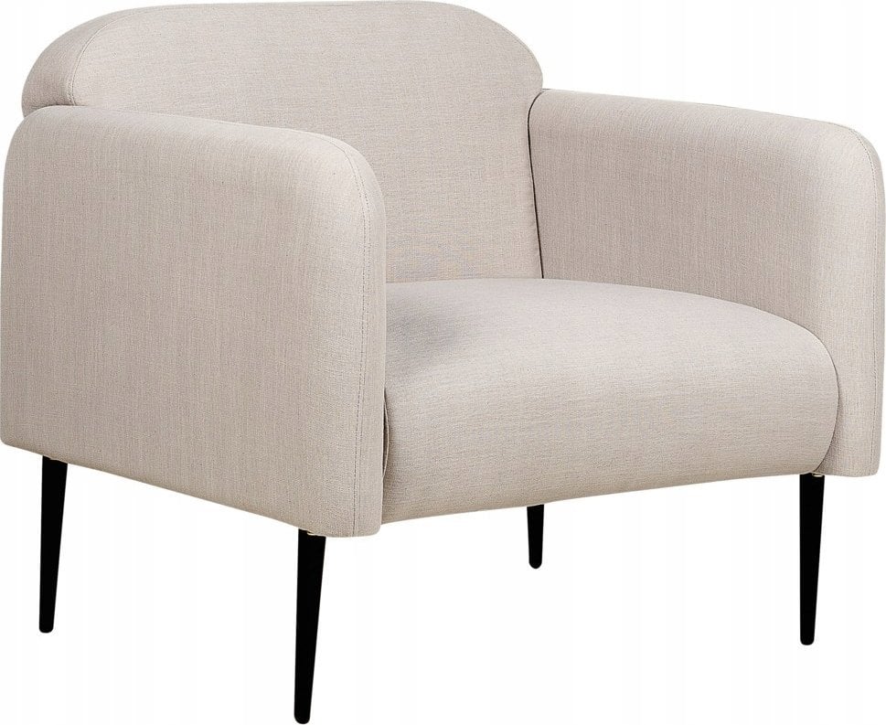 Beliani Fotel tapicerowany szarobeżowy STOUBY