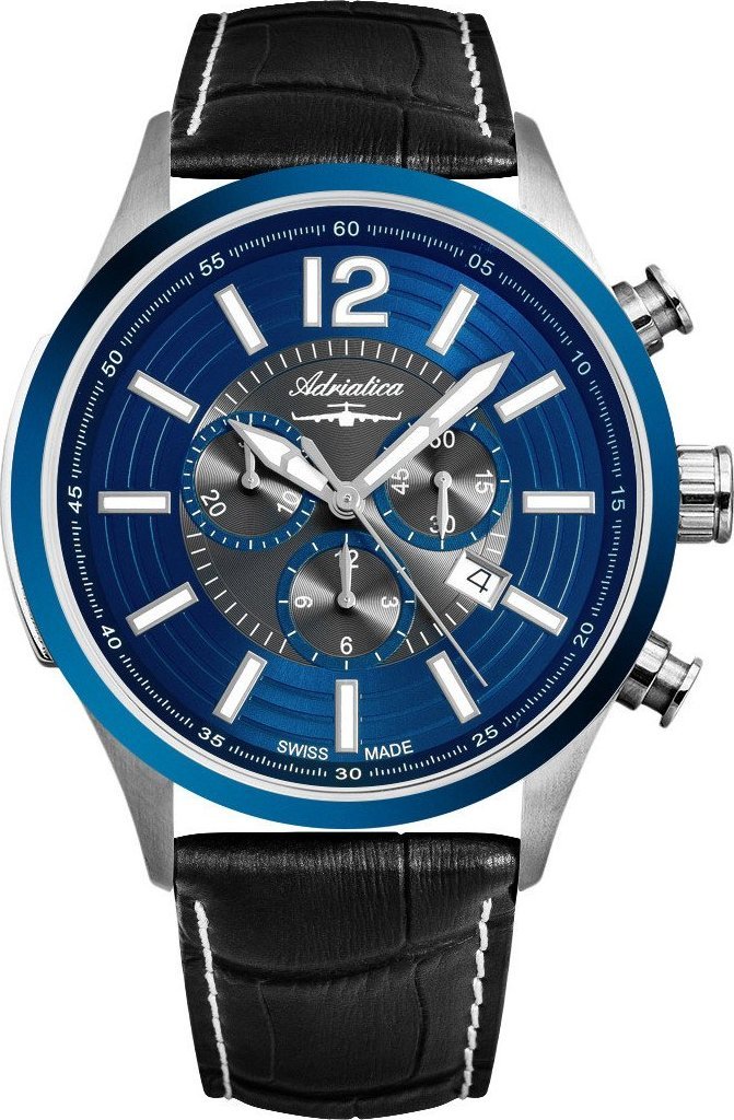 Zegarek Adriatica Zegarek męski Adriatica A8188.T255CH czarny
