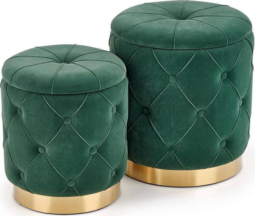 Elior Komplet puf ze schowkiem Betty - zieleń