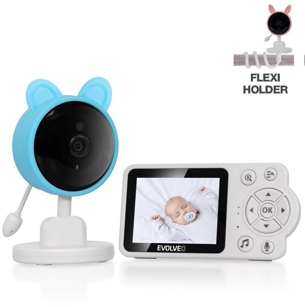EVOLVEO Baby Monitor N3, LCD displej, IR přísvit, modrá