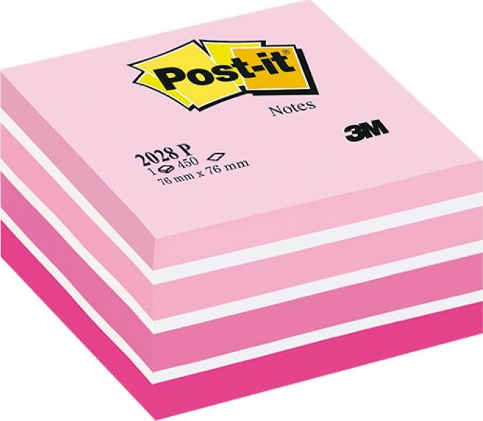Post-it KOSTKA SAMOPRZYLEPNA POST-IT RÓŻOWA AKWARELOWA 76 X 76 MM 450 KARTEK