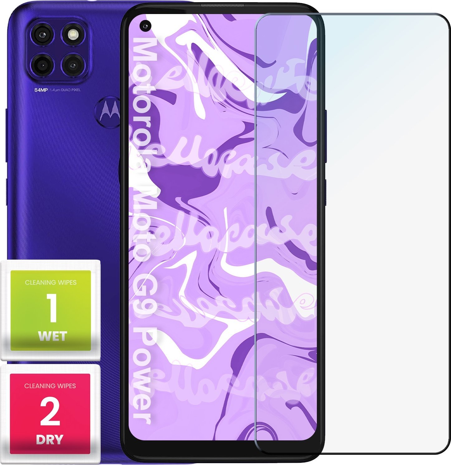 Hello Case Szkło Hartowane do Motorola Moto G9 Power (szybka 9H, płaskie 2.5D, szybka)