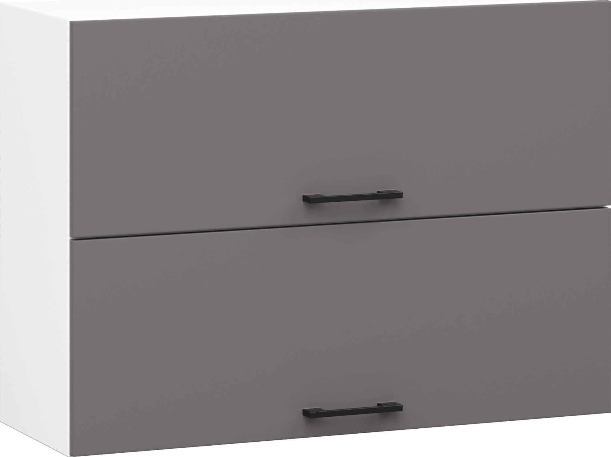 Fabryka Mebli Akord Wisząca podwójna szafka kuchenna Oliwia W 80 cm biała-grafit szary