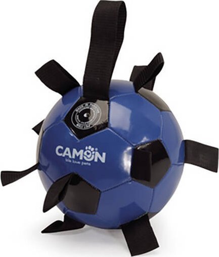 CAMON DOG TOY piłka nożna czarno niebieska