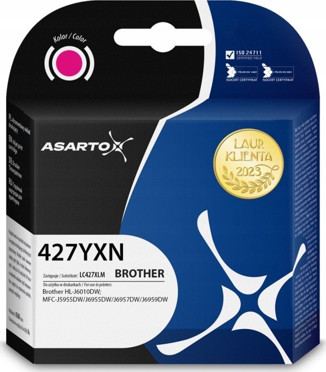 Tusz Asarto Tusz Asarto do Brother 427MXN | LC427XLM | 5000 str. | magenta