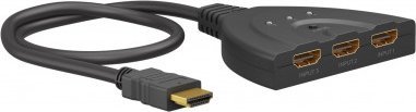 Goobay Ręczny przełącznik HDMI 3 do 1 (4K @ 30 Hz)