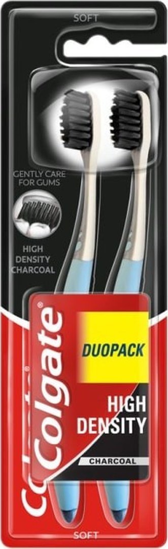 Colgate High Density Charcoal Szczoteczka do zębów miękka 2 szt.