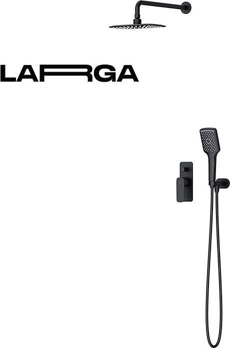 Zestaw prysznicowy Cersanit SET B344 Zestaw Podtynkowy Larga Czarny, Z Baterią Wannowo-natryskową