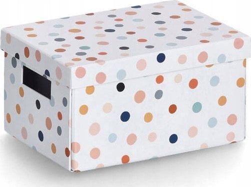 Zeller Kartonowe pudełko z pokrywą DOTS, 18 x 25 x 13 cm