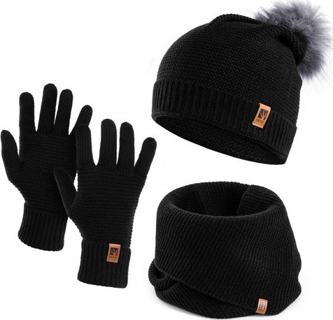 HEYO Zimowy zestaw damski czapka komin rękawiczki
