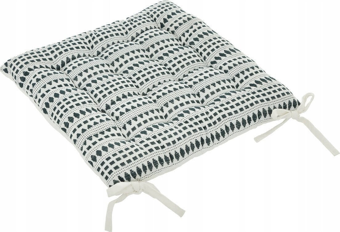 Atmosphera Poduszka na krzesło wiązana MICAH, bawełniana, wzór vintage, 38 x 38 cm