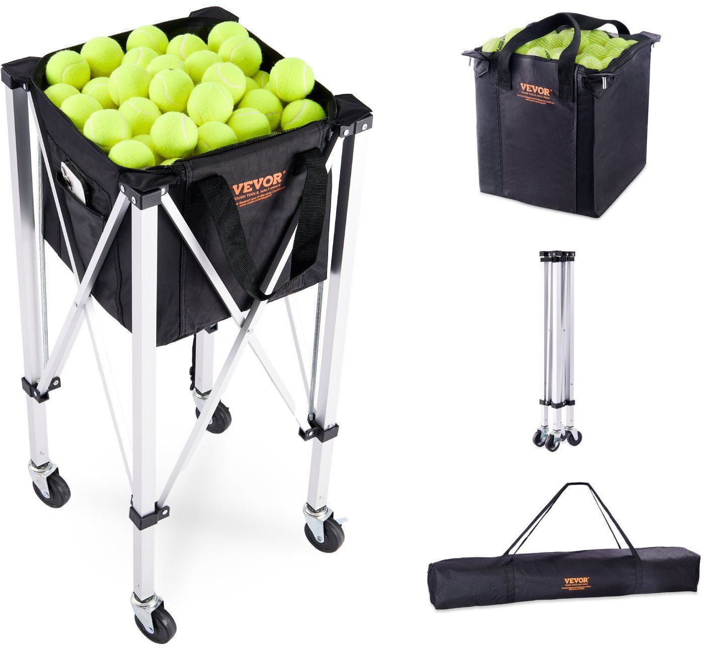 Składany wózek na piłki tenisowe Koszyk na piłki tenisowe 150 piłek