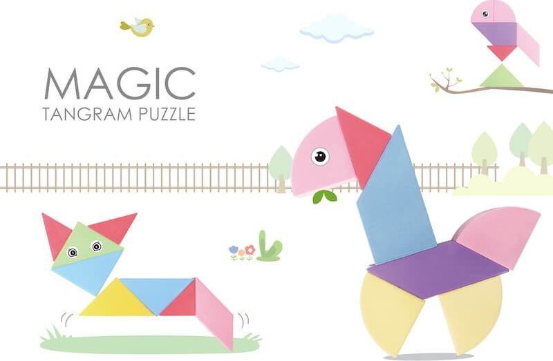Klocki Magnetyczny Tangram - Magic Tangram 100el.