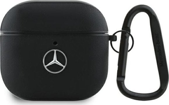 Mercedes MEA4CSLBK AirPods 4 cover czarny/black Leather Metal Logo