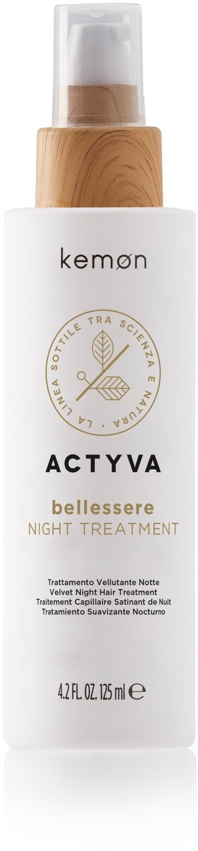 Kemon Actyva Bellessere Naktinis gydymas - Noční hydratační maska pro všechny typy vlasů - 125 ml