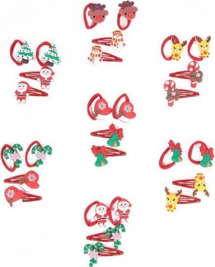 Donegal DONEGAL Ozdoby do włosów - zestaw świąteczny (FA-5743) 1op.4szt - mix wzorów